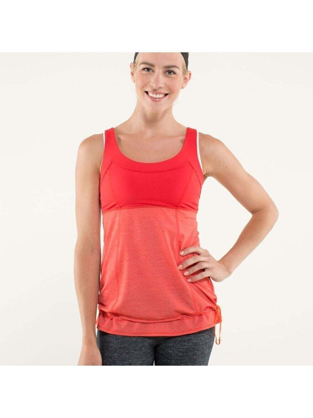 Lululemon Run Ta Ta Tamer Tank 8 Love Red Built-In Bra Mesh Luxtreme Gymcore